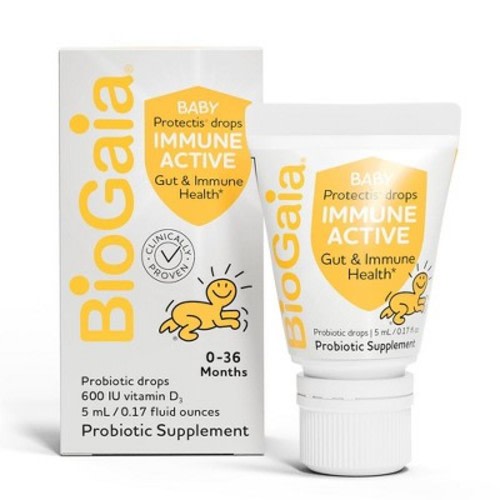 BioGaia Immune Active Baby Probiotic Drops + Vitamin D | Babies & Toddlers 0-36 Months | Digestive & Immune Support | Allergen, Dairy & Gluten Free