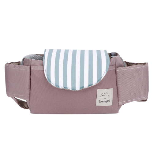 NFTIGB Baby Stroller Hanging Bag Organizer Universal Cup Holder Storage Bag for Baby Stroller Accessories, Green Stripe (13.8 inches / 35 cm)