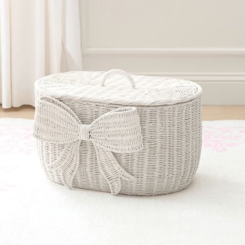 LoveShackFancy Woven Bow Lidded Trunk (23"x 15")