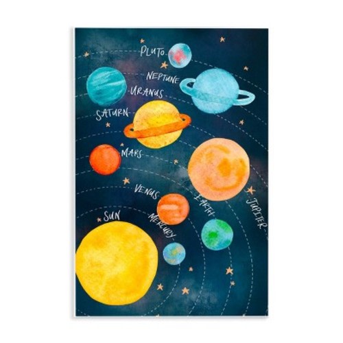 Stupell Industries 15"x10" Kids' Milky Way Planets in Orbit Playful Solar System Wall Art Unframed