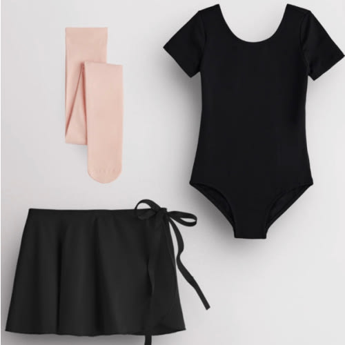 Girls Ballet Leotard Starter Kit (Short Sleeves Leotard & Tie Skirt & Tights)