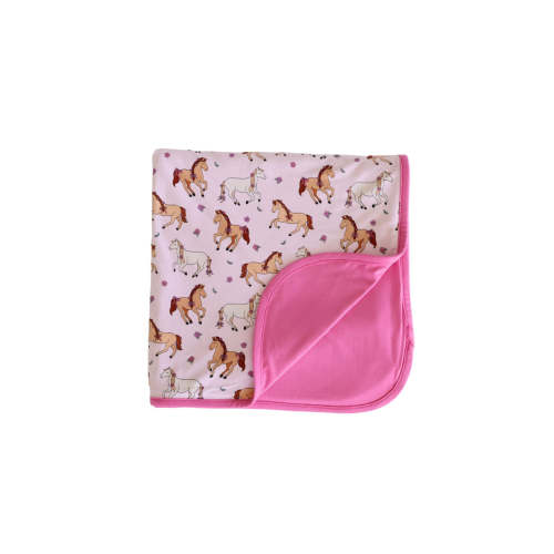 Double Sided Bamboo Blanket | Pony Club Pink