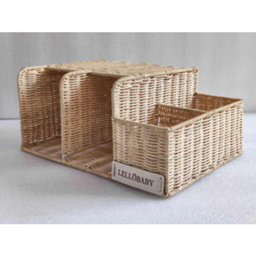 LELLOBABY™ X Hampton BABY - Deluxe Rattan Diaper Caddy