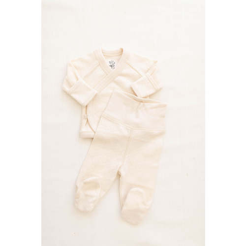 wrap top + footed pant set | pointelle - milk – New Grain Goods