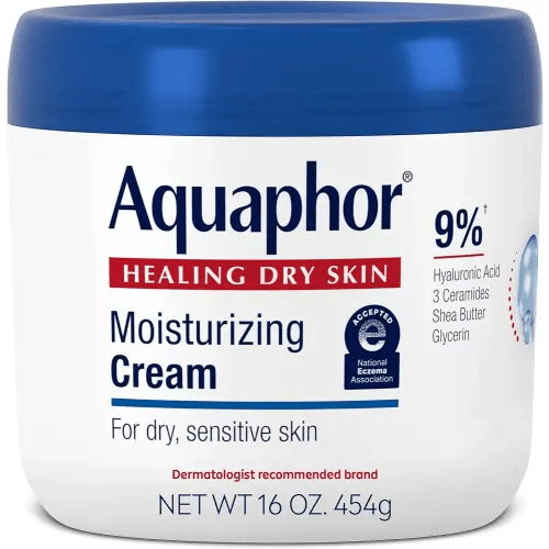 Aquaphor Moisturizing Face and Body Cream with Hyaluronic Acid, 16 OZ