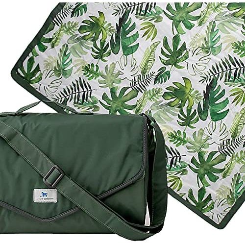 Little Unicorn – Tropical Leaf Indoor/Outdoor Blanket | 100% Polyester | Water Resistant Simple Clean | Wipeable Material | Easy to Carry | Babies and Toddlers | Machine Washable | 5’ x 5’