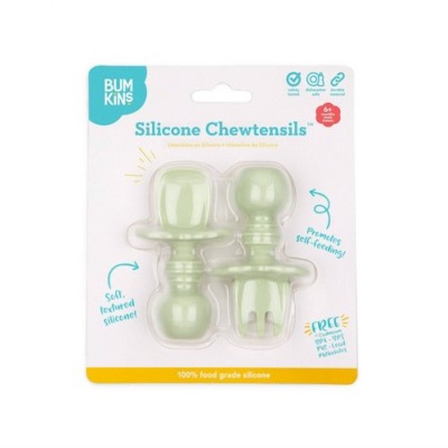 Bumkins Silicone Chewtensils, Color: Sage