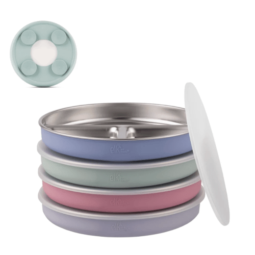 7.8" Stainless Steel Divided Plates with Suction Sleeve