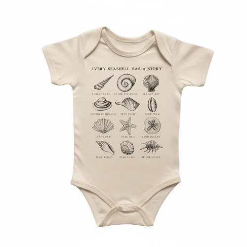 Beach Seashell Newborn Baby Bodysuit