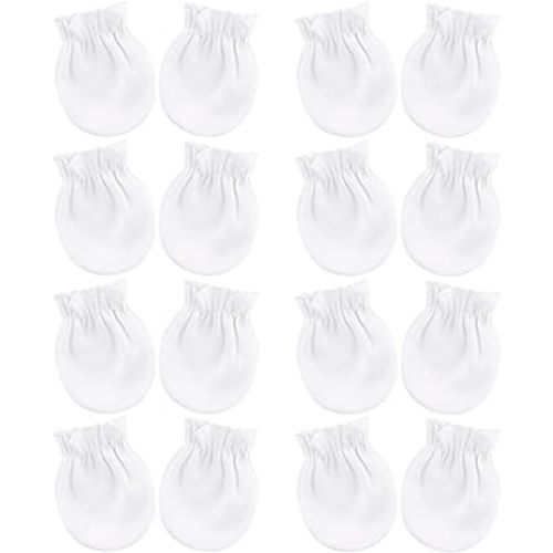 BQUBO Newborn Infant Toddler Mittens No Scratch Cotton Elastic Wrist Gloves Hypoallergenic for 0-6 Months Baby Boys Girls