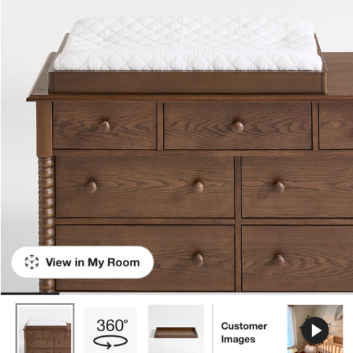 Jenny Lind Deep Brown Baby Changing Table Topper