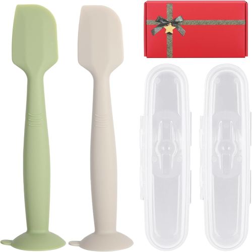 Baby Diaper Cream Spatula with Case,2 Large Diaper Spatula with 2 Travel Case 1 Gift Box,Soft Butt Paste Spatula Baby Butt Spatula,Diaper Cream Applicator Diaper Rash Spatula Brush