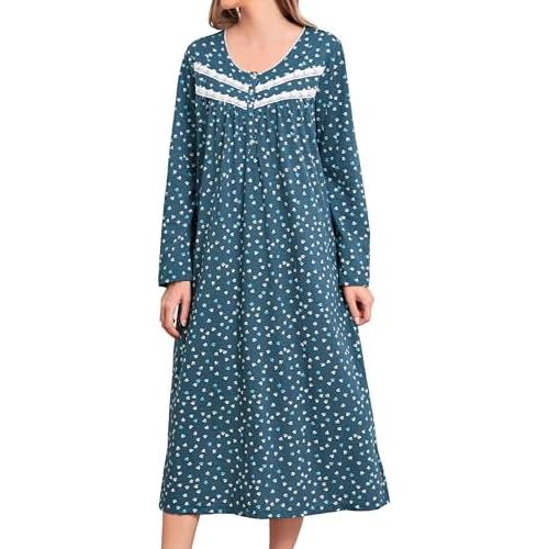 Long Sleeve Cotton Nightgowns