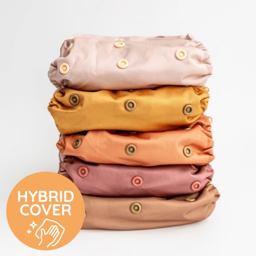 Boho Sunset Vibes - Essentials Hybrid Cover Diapers - Cloth Diaper Value Bundle - 5 Pack