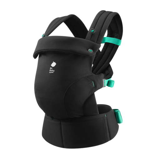 Bc Babycare CocoonGo Breathable Black Baby Carrier for Newborn Toddler (7-44 lbs) - Ergonomic,Hip Support,Compact Foldable