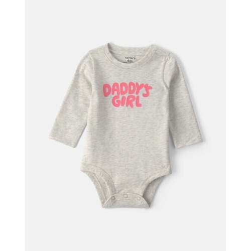 Baby Girl 'Daddys Girl' Long-Sleeve Graphic Bodysuit - Grey | Carter's