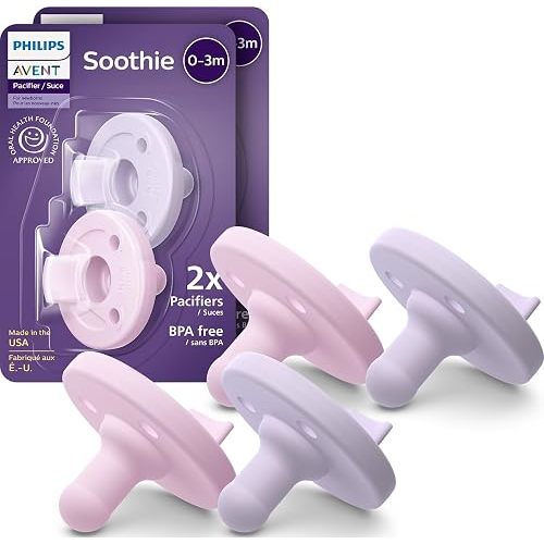 Philips Avent Soothie Baby Pacifier for 0-3 Months, BPA-Free, 4-Pack
