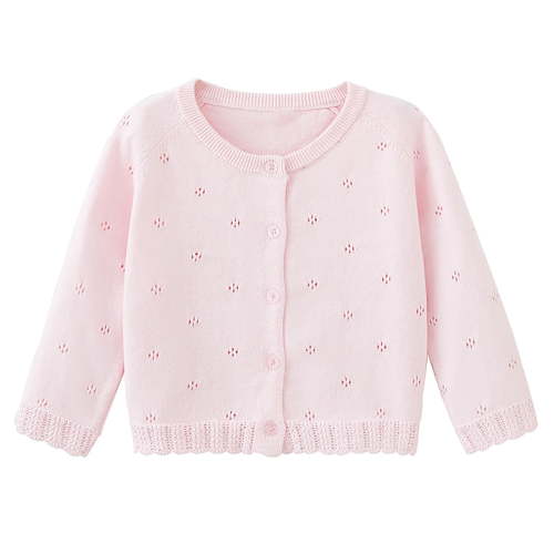 AherBiu Baby Clothes Toddler Girls Cardigans Hollow out Knitted Sweater Button down Open Front Outwear