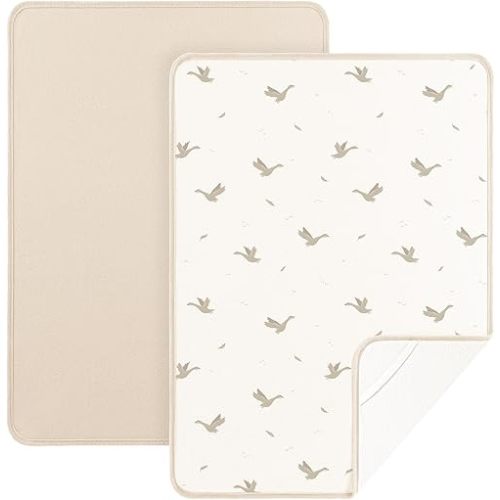 Portable Changing Pad for Baby, Absorbent and Soft Diaper Changing Pad Portable 2 Pack Changing Mat Travel 35 * 29.5 inch, Newborn Shower Gifts - Apricot&Goose