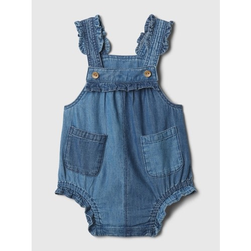 Baby Denim Shorty One-Piece in medium wash