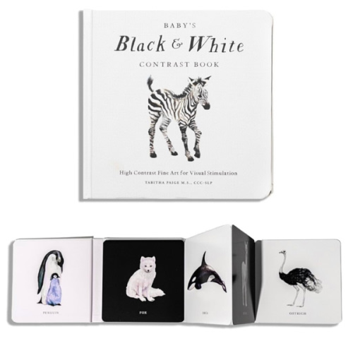 Baby's Black and White Contrast Book: High-Contrast Art for Visual Stimulation at Tummy Time (Tabitha Paige Children's Book Series)