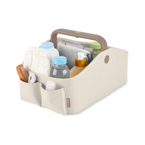 Skip Hop Diaper Caddy Organizer with Touch Sensor Night Light Nursery Style Oat