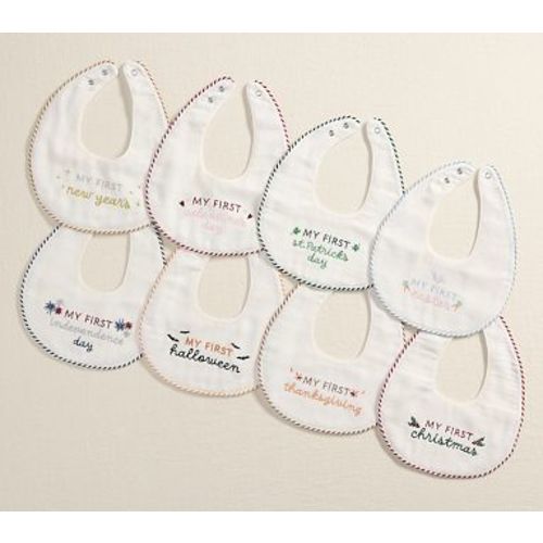 Baby First Milestone Bib Set of 8, Multi