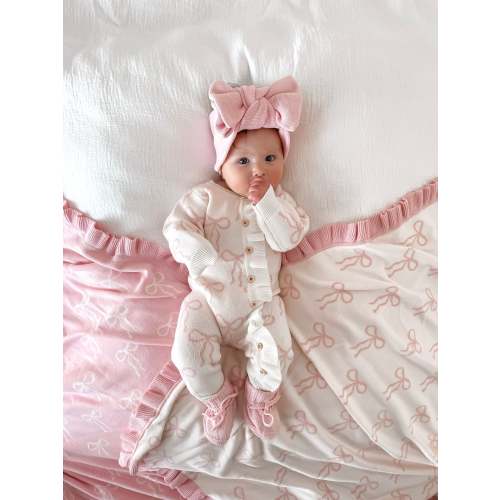 Little Bow Frilled Romper - Milk & Fairy Floss