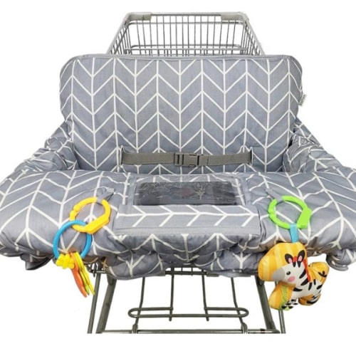Shopping Cart Cover for Baby ICOPUCA Cotton High Chair Cover, Reversible, Machine Washable for Infant, Toddler, Boy or Girl (Grey Arrow Print)