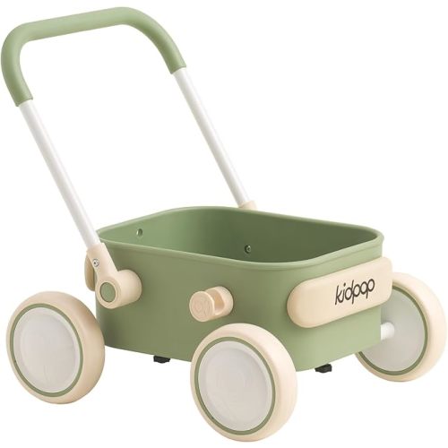 PULA Baby Push Walker with Wheels Toddler Wagon for First Learner Baby Toys 6-12 Months, 1 Year Old Birthday Gifts, Indoors and Outdoors (Green)