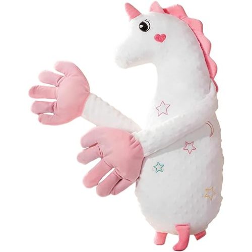 Companion Plush Toy - Animal Shaped Comforting Pillow, Soft Sensory Stuffed Animal for Soothing & Cuddling (Giraffe B)