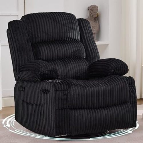 Garvee Rocking Recliner Chair Lazy Boy Jumbo Corduroy Nursery Swivel Glider