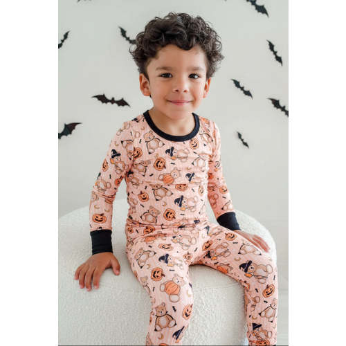 Halloween Two-Piece Bamboo Pajama Set in Beary Scary | Caden Lane