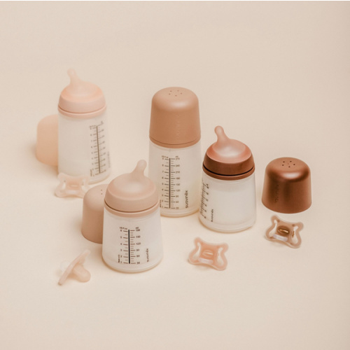 Color: Light - Zerø.Zerø™ Small Anti-Colic Adaptable Flow Newborn Bottle & Pacifier Starter Set