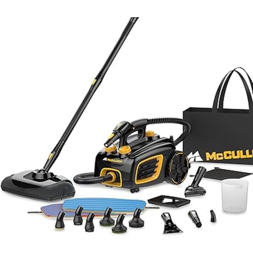McCulloch MC1375 Canister Steam Cleaner, 90 Min Runtime, 20 Accessories