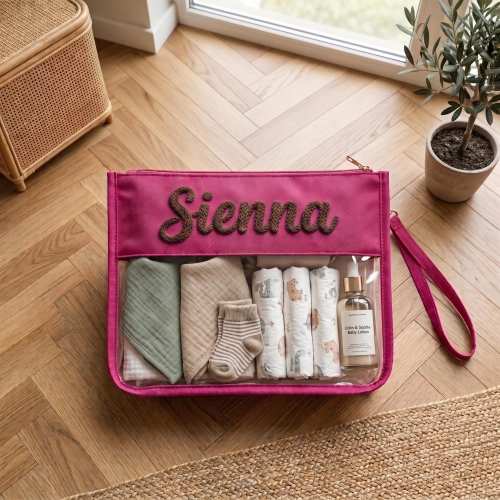 Personalized Baby Diaper Bag, Custom Baby Storage Bag, Embroidered Name Nursery Organizer, Newborn Travel Bag, Baby Shower Gift