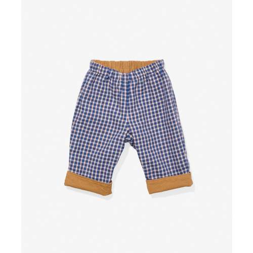 Reversible Pant, Marine Tiny Check
