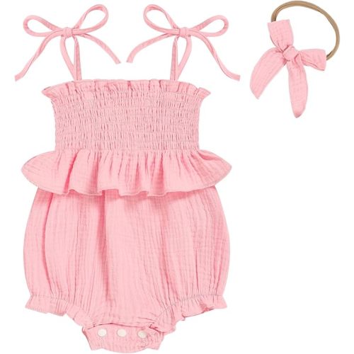 Baby Girl Romper Ruffle Newborn Girl Bodysuit Jumpsuit Baby Girl Clothes Outfit 0-18M