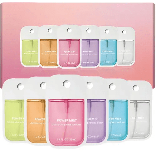 6 Pcs Hand Sanitizer Spray, Portable Power Mist Hydrating Hand Sanitizers Spray for Adults and Kids, 7.8 FL. OZ. Travel Size, 5 Scents