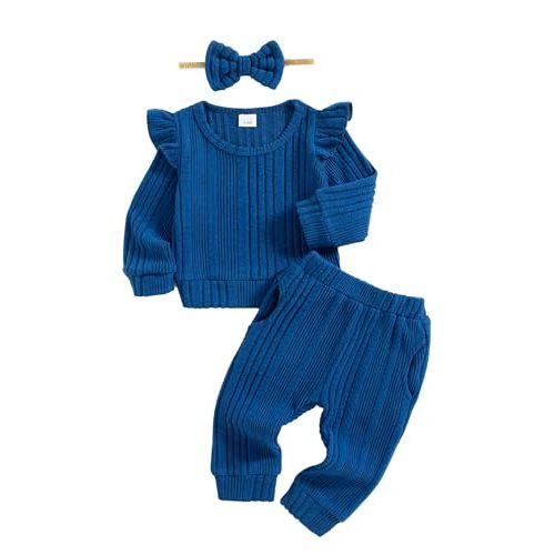 Mioglrie Toddler Baby Girl Clothes Fall Winter Sweatsuit Newborn Sweatshirt Sweat Pant Sets Outfits Infant Girls Clothing