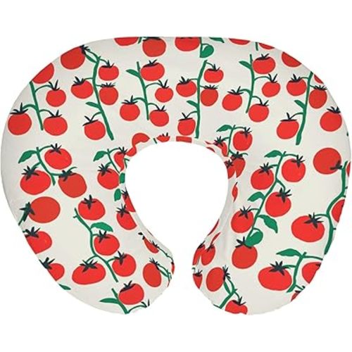 Sweet Red Tomatoes Nursing Pillow Covers for Boy Girl Cute Cherry Tomato Nursing Pillow Slipcovers for Breastfeeding Pillows Red Summer Tomato Fruit Soft Stretchy Removable Cover for Newborn Infant