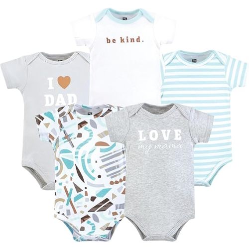 Hudson Baby Unisex Baby Cotton Bodysuits 5-pack