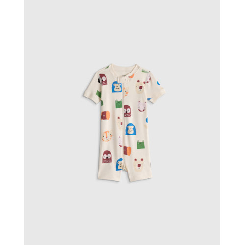 100% Organic Cotton Shortie Onesie Pajama in Puppies