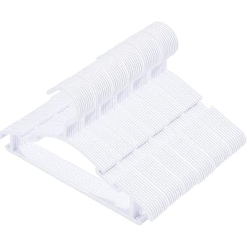 60 Pack White Baby Nursery Closet Hangers, Baby Hangers, Kids Hangers, Non-Slip Laundry Infant Pant & Coat Hangers for Newborn Clothes, Ultra-Thin Plastic Hangers for Girls Boys Toddler Kids