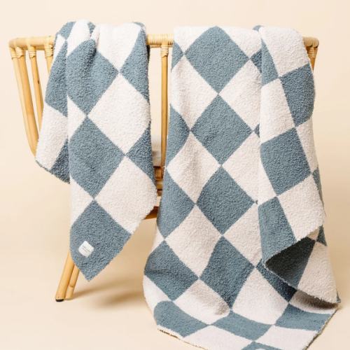 Chenille Blanket - Ocean Check - Small & Large
