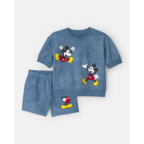 Baby 2-Piece Disney© Mickey Mouse French Terry Top & Short Set - Blue | Carter's