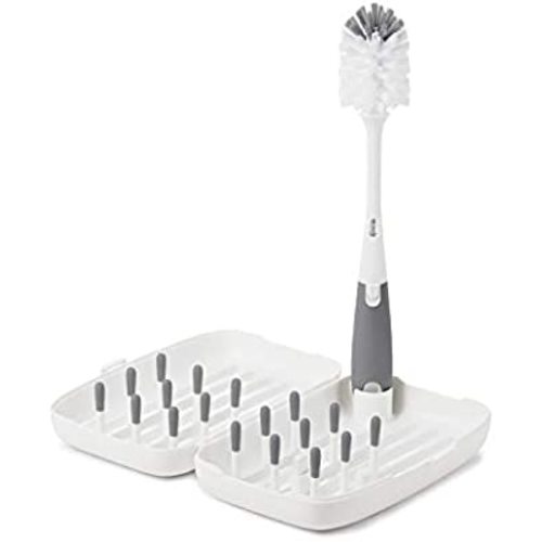 OXO Tot Travel Size Drying Rack with Bottle Brush- Gray