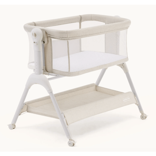 HARPPA Cuddly Sway | 3-in-1 Rocking Baby Bassinet & Bedside Sleeper with Anti-Reflux Mattress for Newborns | Attaches to Bed, Adjustable Height, Tool-Free Setup, Portable Wheels, CPSC Certified, Gentle Rocking Motion | Ideal for Infants, Safe Co-Sleeping