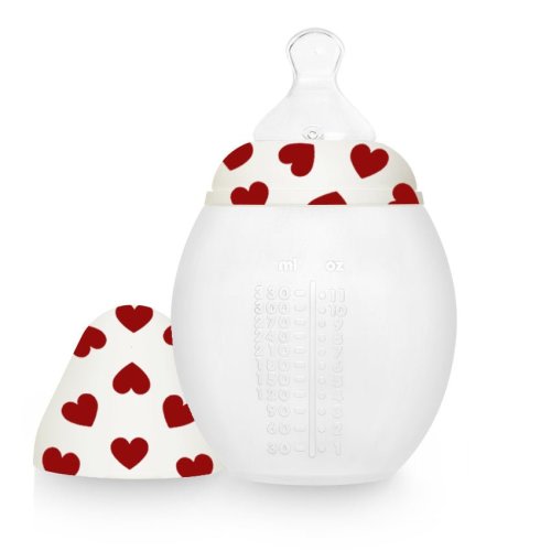 330ml silicone feeding bottle - Hearts - Elhée