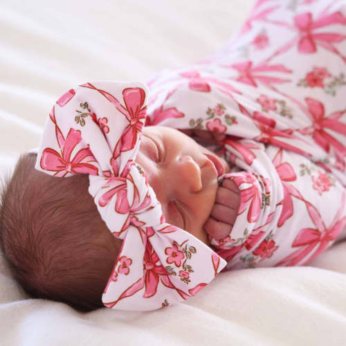 Printed Knit Large Bow Headwraps